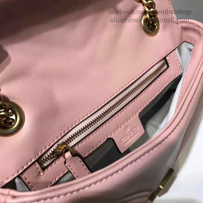 Gucci GG Marmont Matelasse Shoulder Bag Light Pink 443497