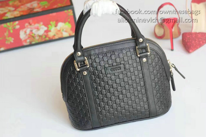 Gucci Black Gucci Signature Leather Top Handle Bag 449654