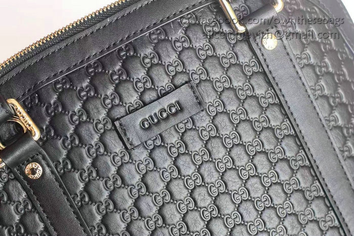 Gucci Black Gucci Signature Leather Top Handle Bag 449654