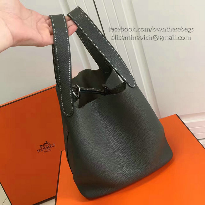 Hermes Picotin Lock 22 Tote Bag Togo Leather Black HP1112