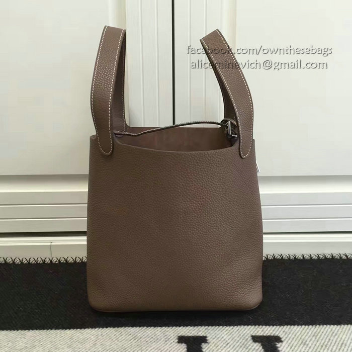 Hermes Picotin Lock 22 Tote Bag Togo Leather Coffee HP1112