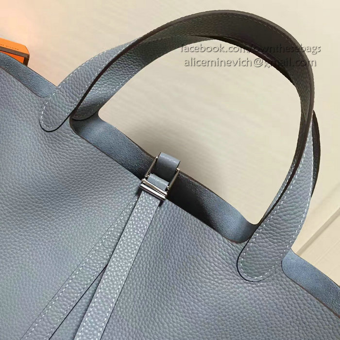 Hermes Picotin Lock 22 Tote Bag Togo Leather Light Blue HP1112