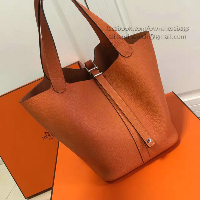 Hermes Picotin Lock 22 Tote Bag Togo Leather Orange HP1112