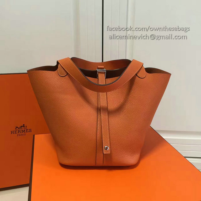 Hermes Picotin Lock 22 Tote Bag Togo Leather Orange HP1112