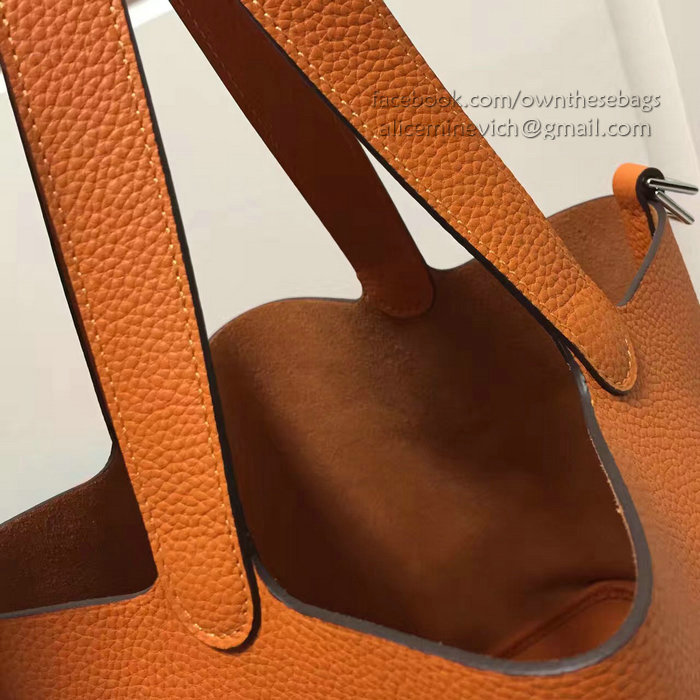 Hermes Picotin Lock 22 Tote Bag Togo Leather Orange HP1112