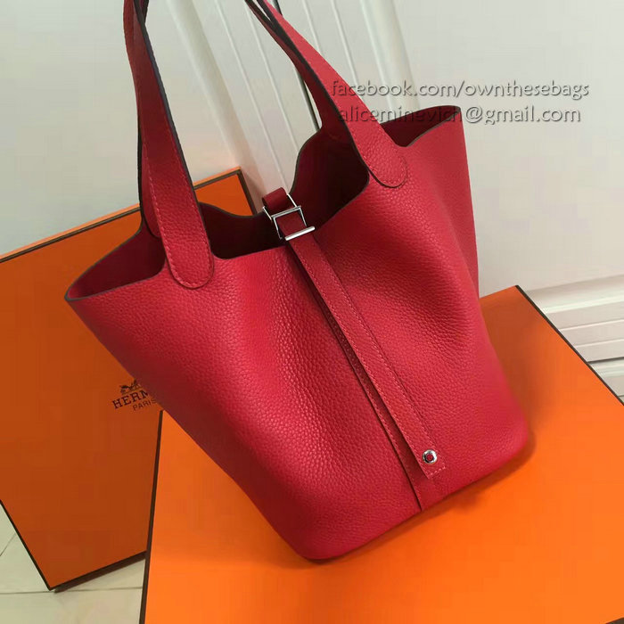 Hermes Picotin Lock 22 Tote Bag Togo Leather Red HP1112