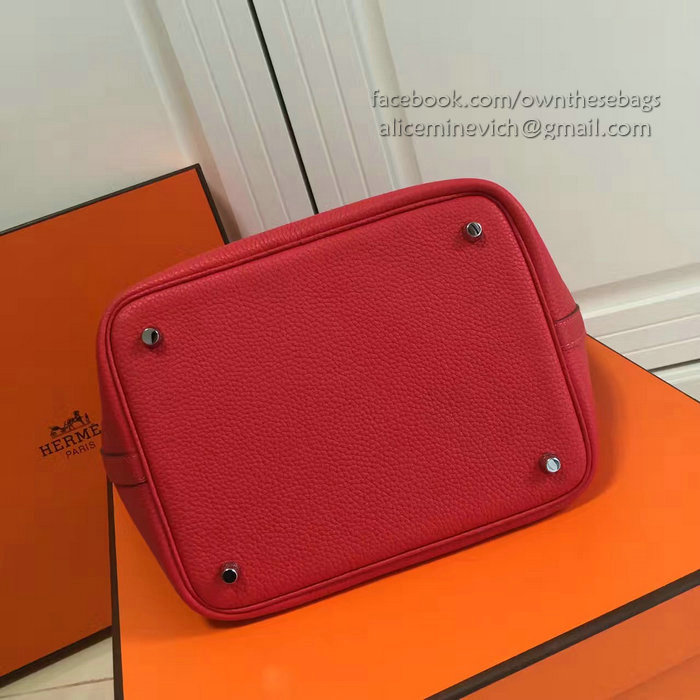 Hermes Picotin Lock 22 Tote Bag Togo Leather Red HP1112