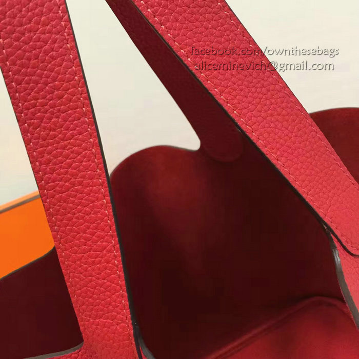 Hermes Picotin Lock 22 Tote Bag Togo Leather Red HP1112