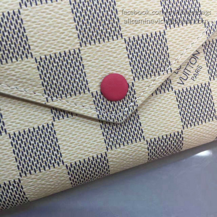 Louis Vuitton Damier Azur Canvas Victorine Wallet Fuchsia N41659