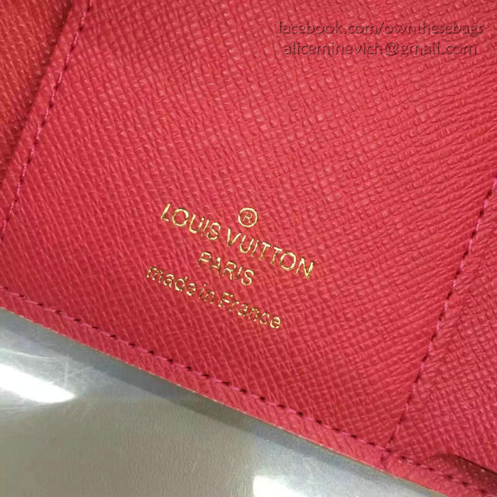 Louis Vuitton Damier Azur Canvas Victorine Wallet Fuchsia N41659