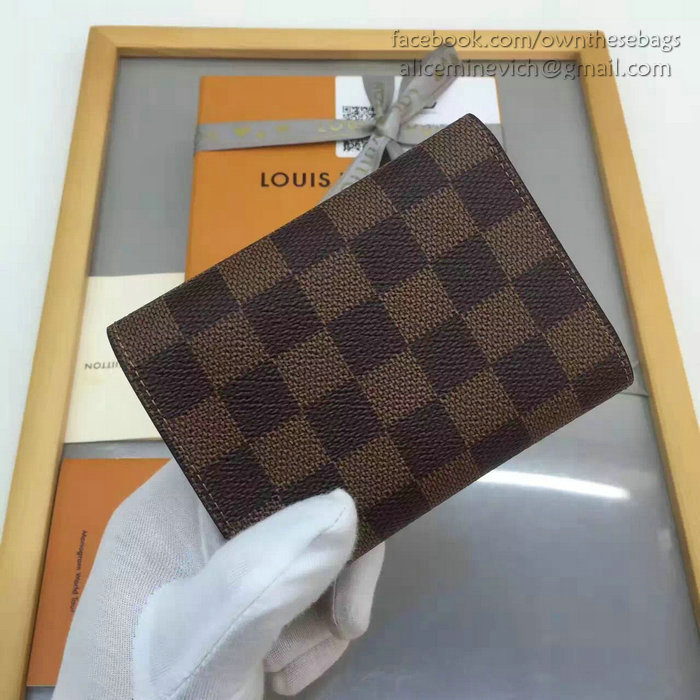 Louis Vuitton Damier Ebene Canvas Victorine Wallet Fuchsia N41659