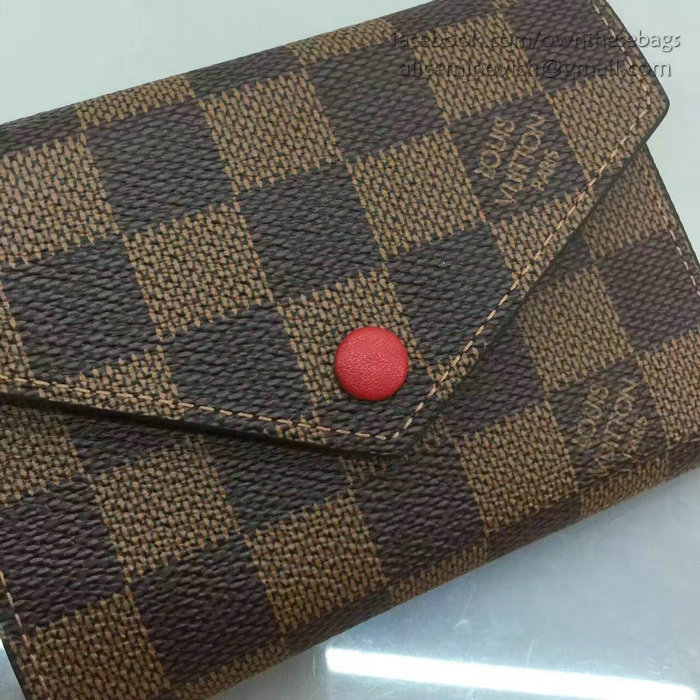 Louis Vuitton Damier Ebene Canvas Victorine Wallet Fuchsia N41659