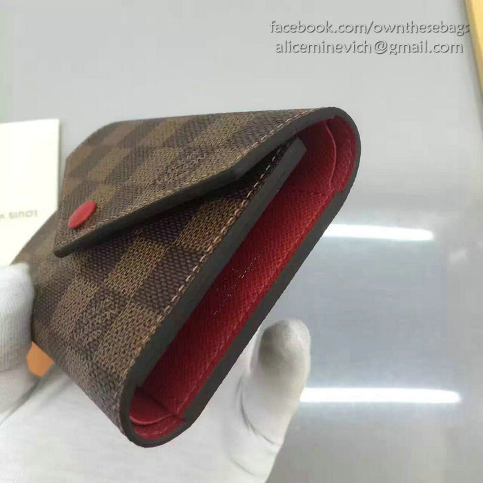 Louis Vuitton Damier Ebene Canvas Victorine Wallet Fuchsia N41659