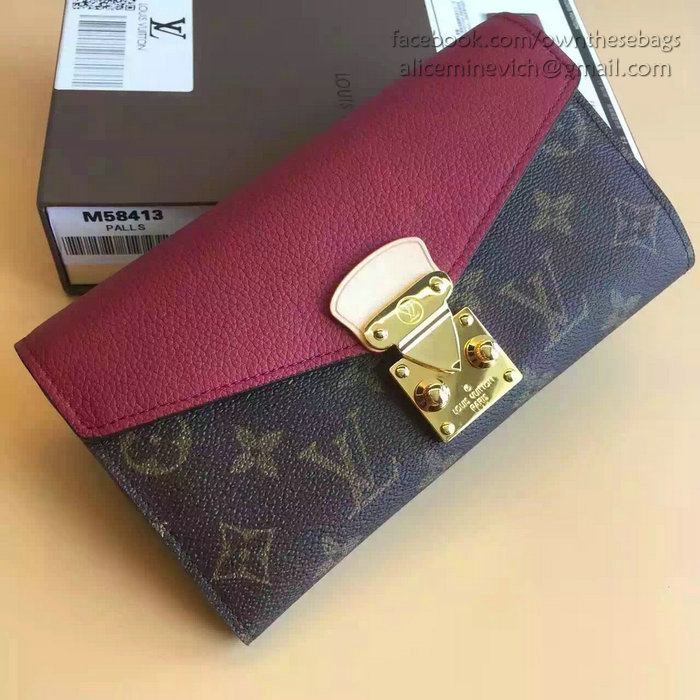 Louis Vuitton Monogram Canvas Pallas Wallet Burgundy M41948