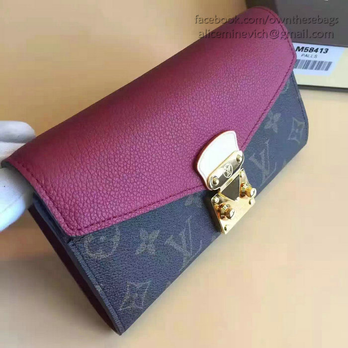 Louis Vuitton Monogram Canvas Pallas Wallet Burgundy M41948