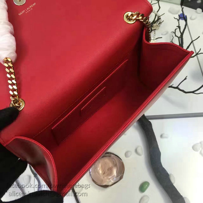 Saint Laurent Medium Kate Monogram Tassel Smooth Leather Shoulder Bag Red Y121270