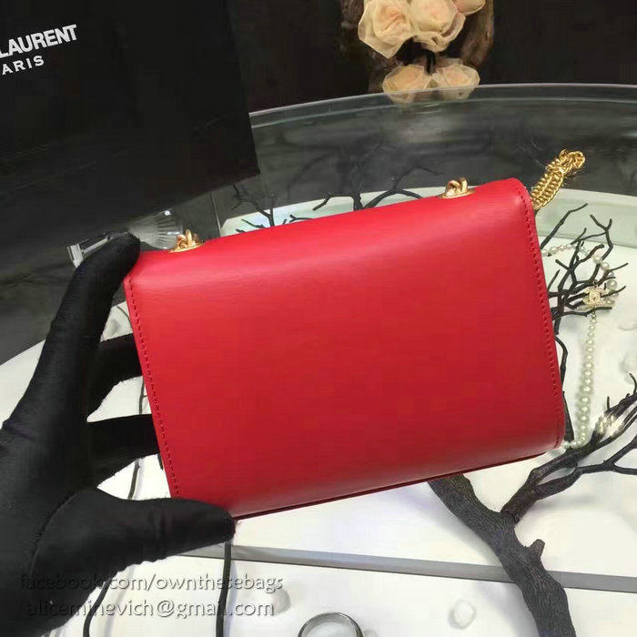 Saint Laurent Small Kate Monogram Smooth Leather Shoulder Bag Red Y121240