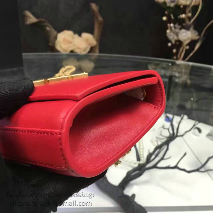 Saint Laurent Small Kate Monogram Smooth Leather Shoulder Bag Red Y121240