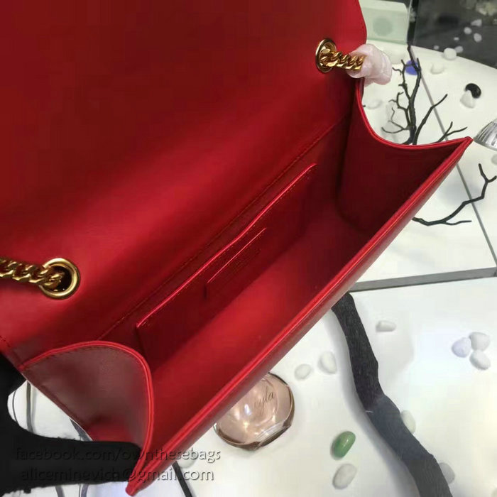 Saint Laurent Small Kate Monogram Smooth Leather Shoulder Bag Red Y121240