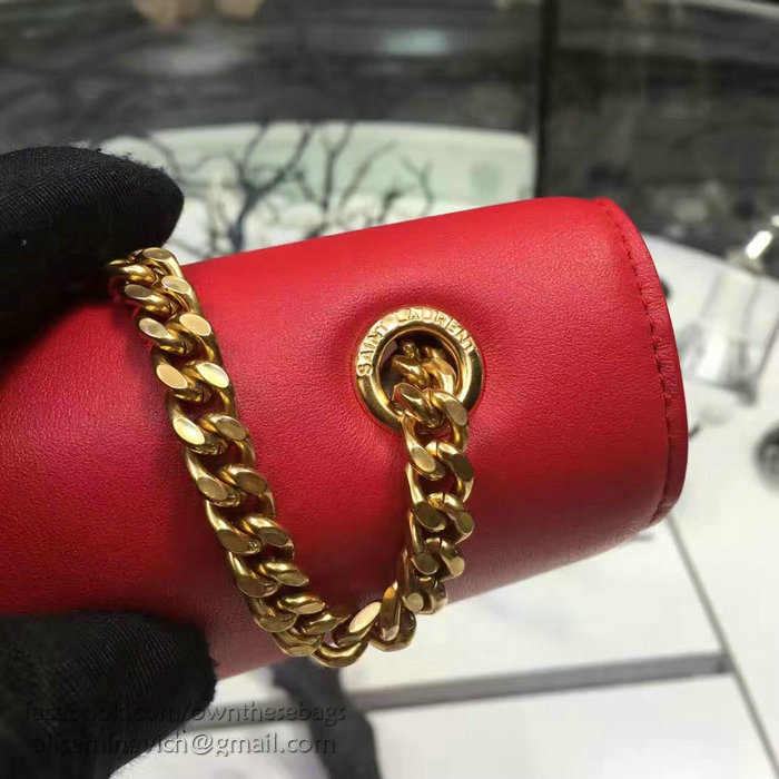 Saint Laurent Medium Kate Monogram Smooth Leather Shoulder Bag Red Y121250