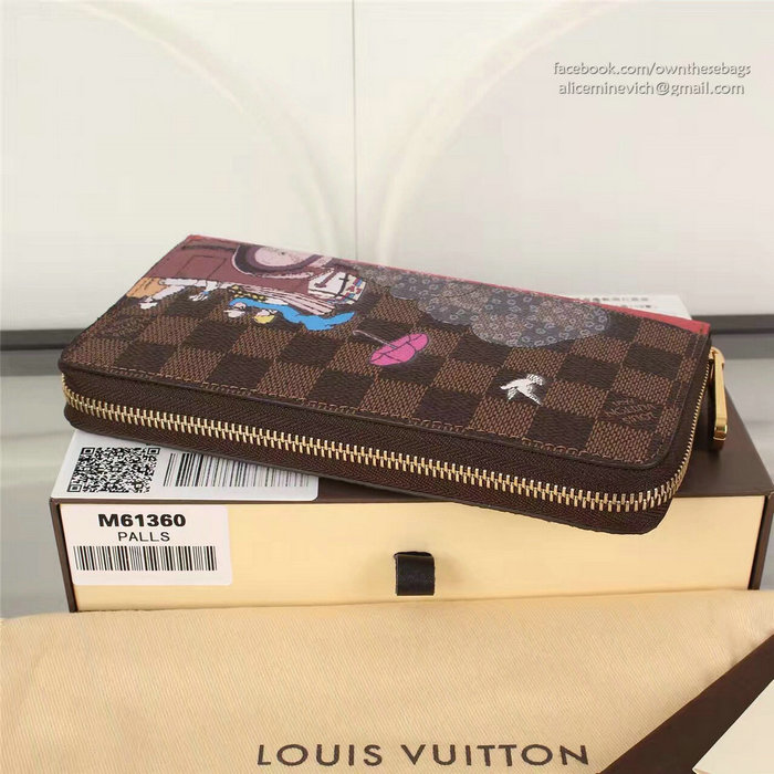 Louis Vuitton Damier Ebene Canvas Zippy Wallet N61360