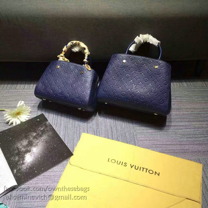 Louis Vuitton Monogram Empreinte Montaigne BB Blue M41053