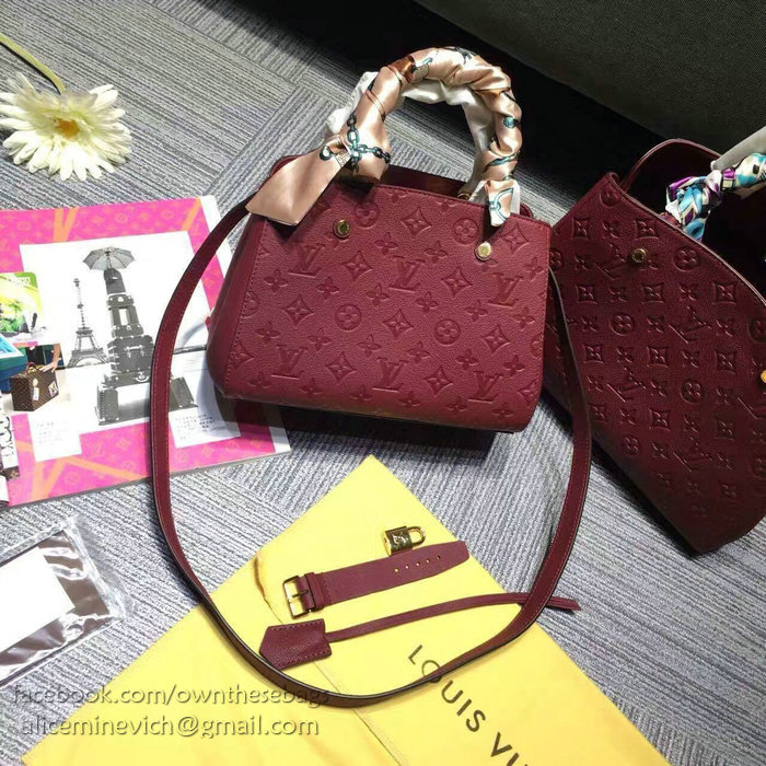 Louis Vuitton Monogram Empreinte Montaigne BB Raisin M41053