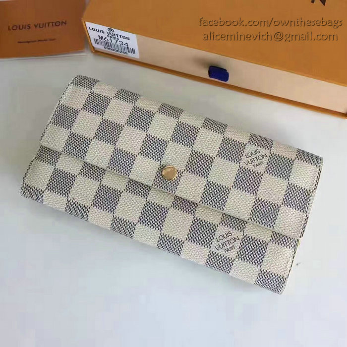 Louis Vuitton Damier Azur Canvas Portefeiulle Sarah Long Wallet N61735