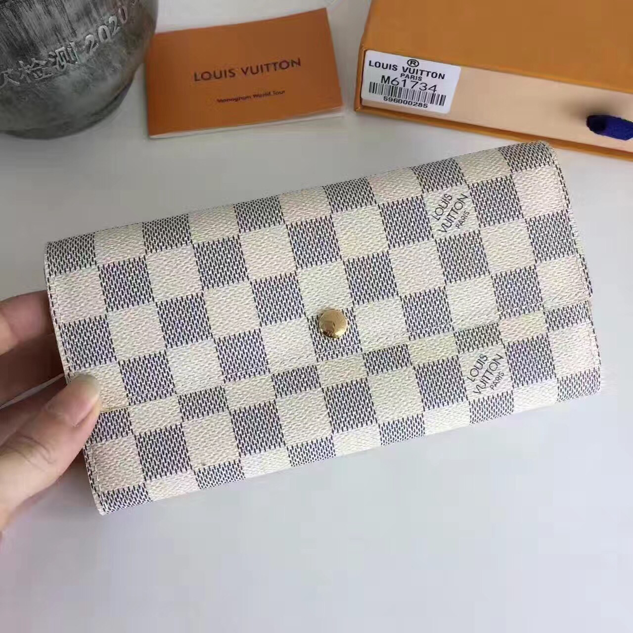 Louis Vuitton Damier Azur Canvas Portefeiulle Sarah Long Wallet N61735