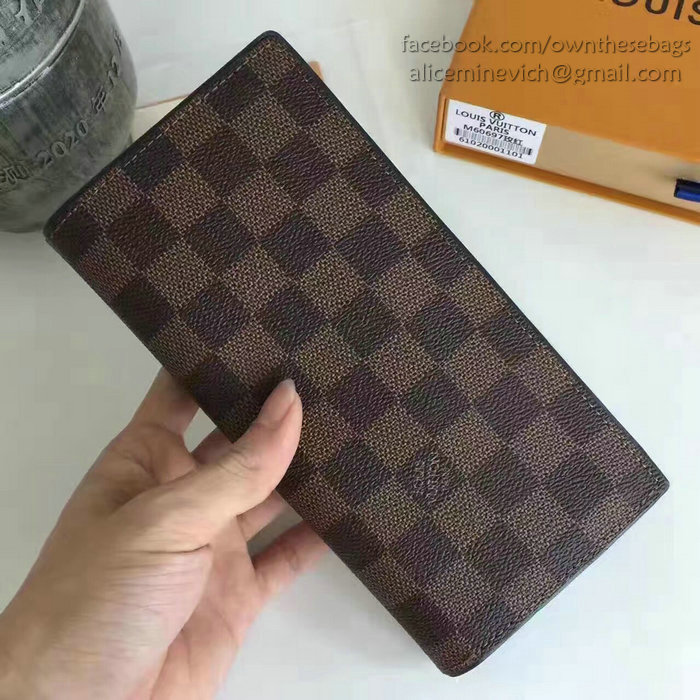 Louis Vuitton Damier Ebene Canvas Brazza Wallet N63168