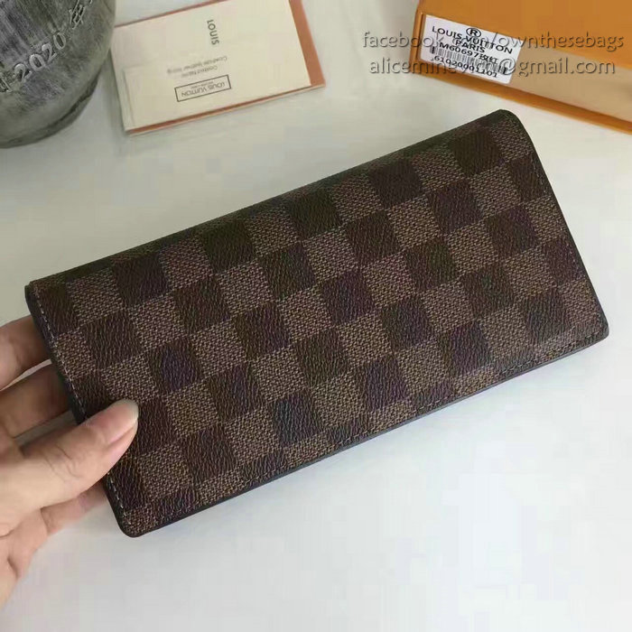 Louis Vuitton Damier Ebene Canvas Brazza Wallet N63168