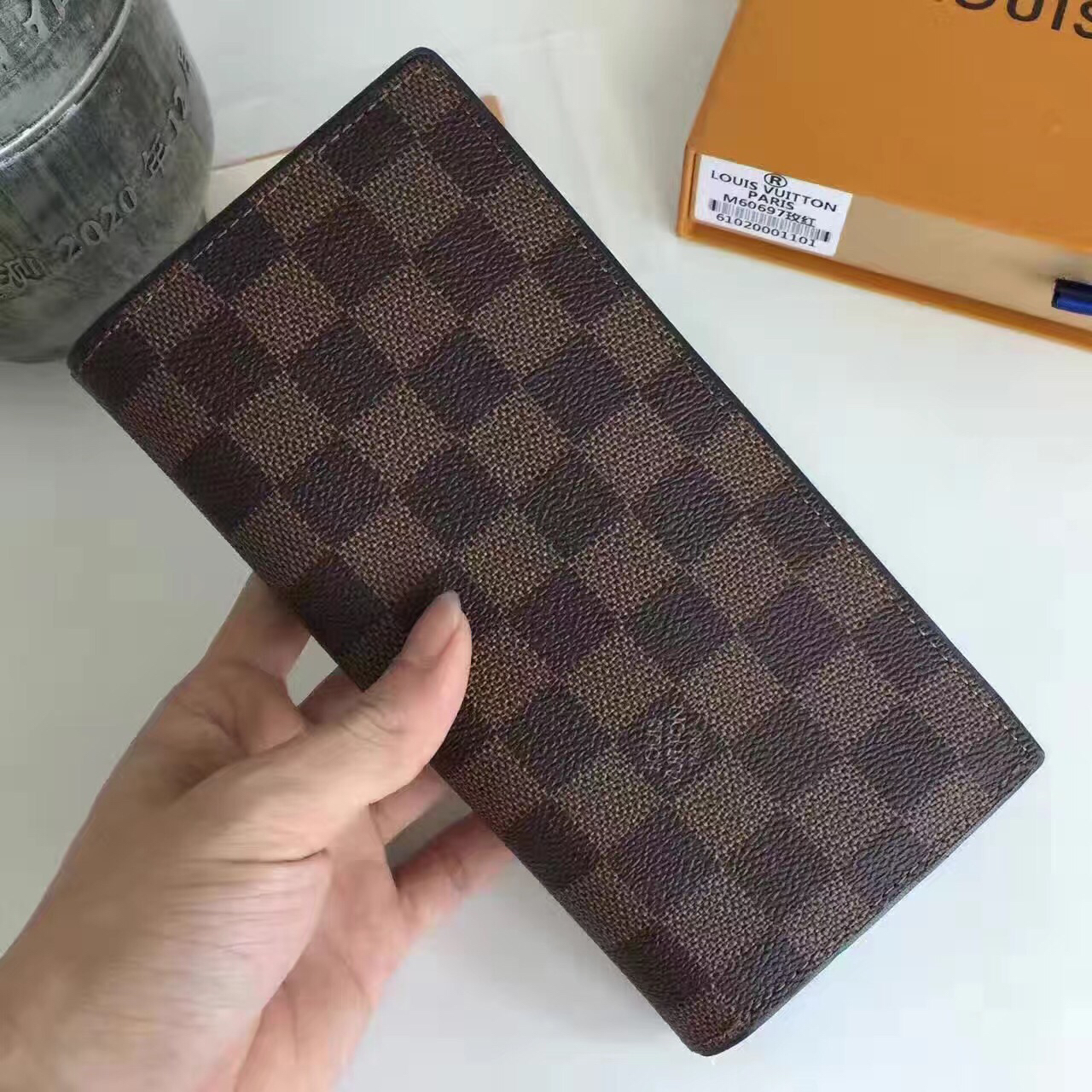 Louis Vuitton Damier Ebene Canvas Brazza Wallet N63168