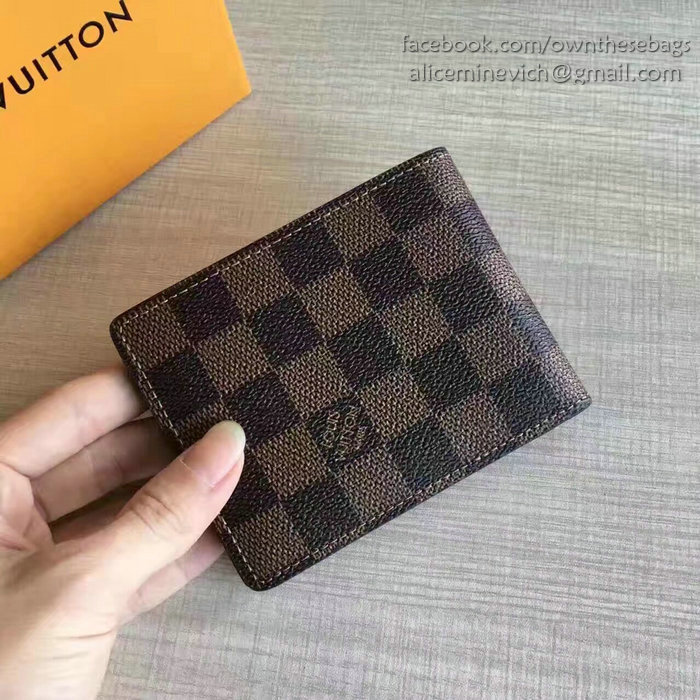 Louis Vuitton Damier Ebene Canvas Multiple Wallet N60895