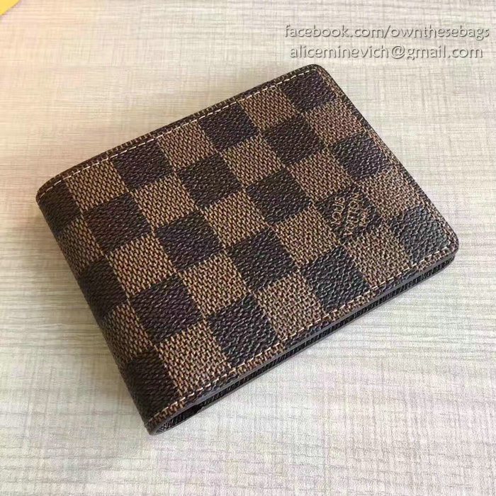 Louis Vuitton Damier Ebene Canvas Multiple Wallet N60895