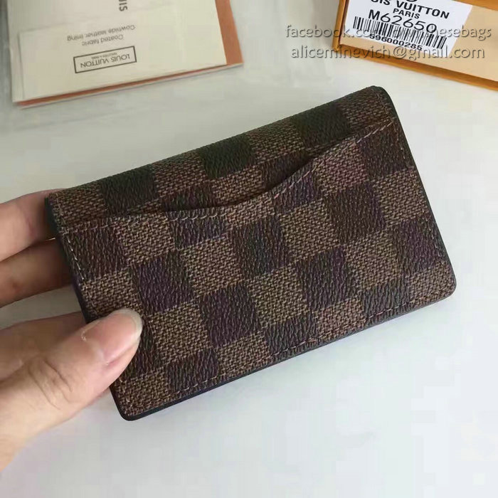 Louis Vuitton Damier Ebene Canvas Pocket Organiser N63166