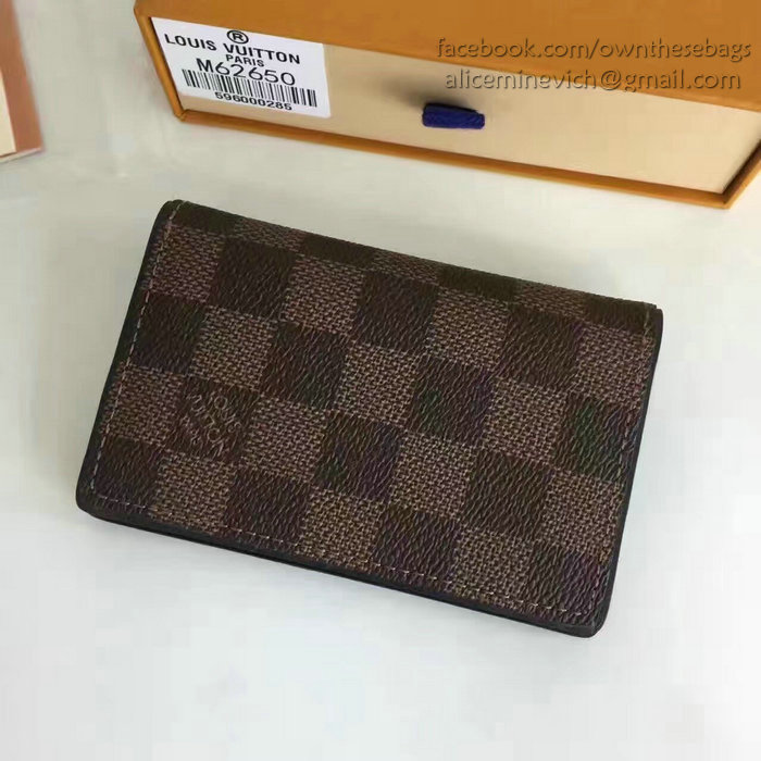 Louis Vuitton Damier Ebene Canvas Pocket Organiser N63166