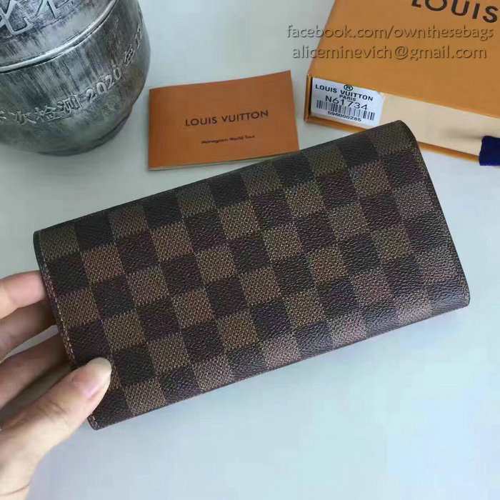 Louis Vuitton Damier Ebene Canvas Portefeiulle Sarah Long Wallet N61735