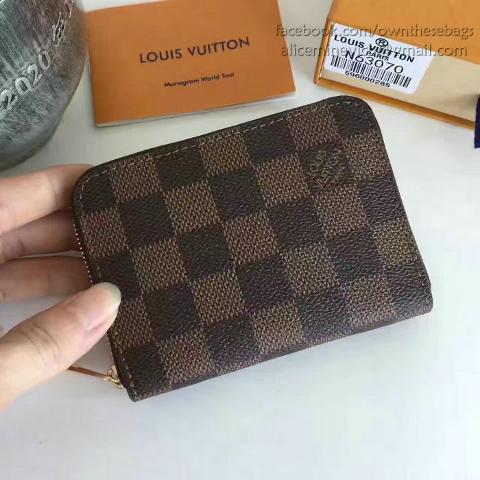 Louis Vuitton Damier Ebene Canvas Zippy Coin Purse M60067