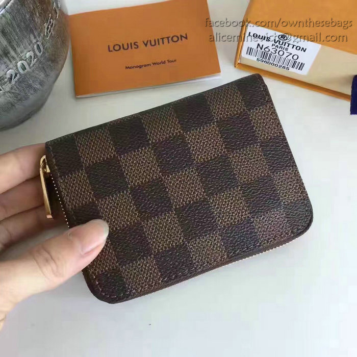 Louis Vuitton Damier Ebene Canvas Zippy Coin Purse M60067