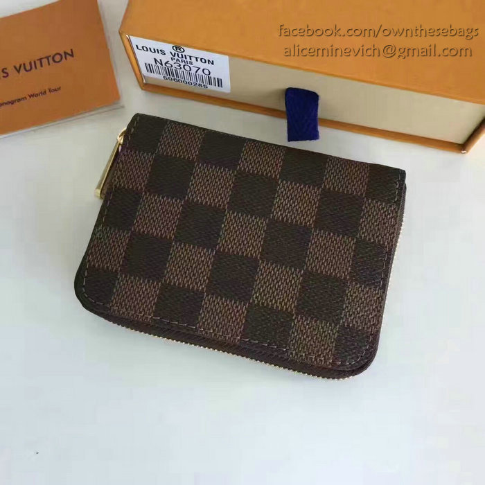 Louis Vuitton Damier Ebene Canvas Zippy Coin Purse M60067