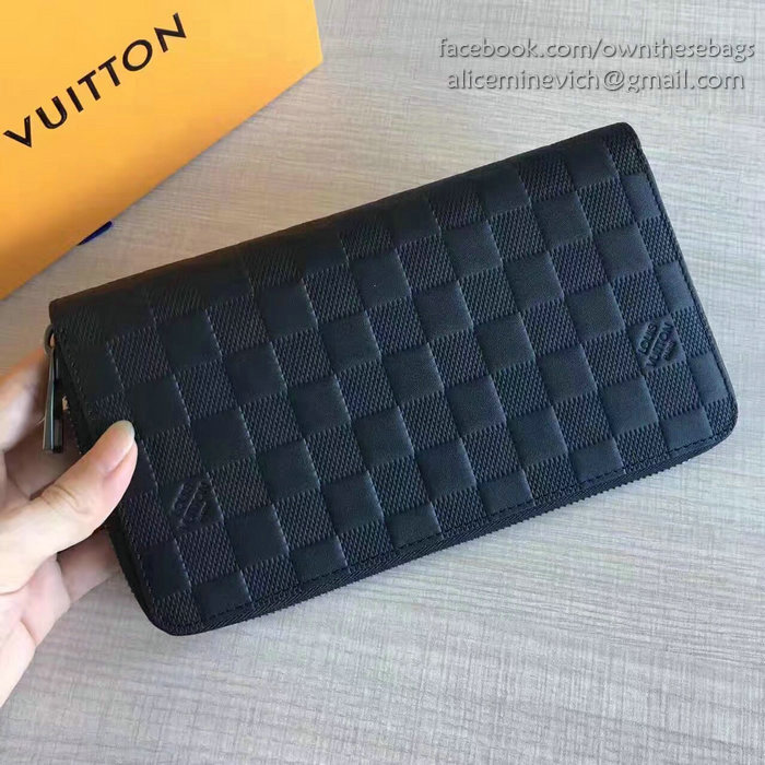 Louis Vuitton Damier Infini Leather Zippy Organiser Onyx N60002