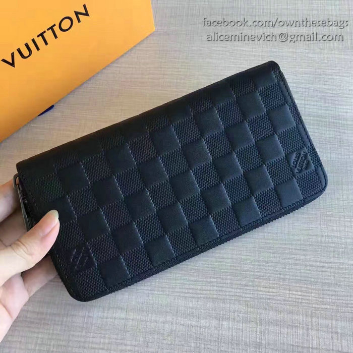 Louis Vuitton Damier Infini Leather Zippy Wallet Onyx N60017