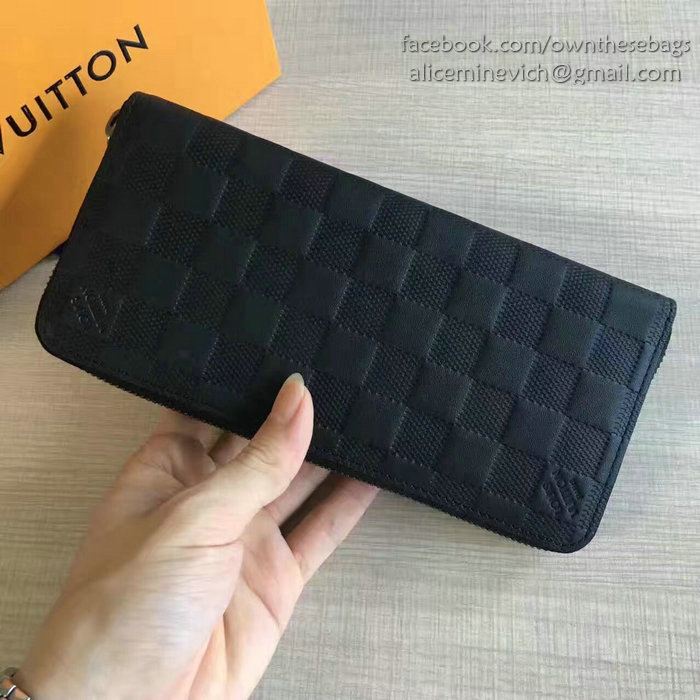 Louis Vuitton Damier Infini Leather Zippy Wallet Vertical Onyx N63548