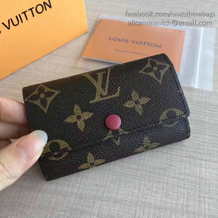 Louis Vuitton Monogram Canvas 6 Key Holder Fuchsia M60701