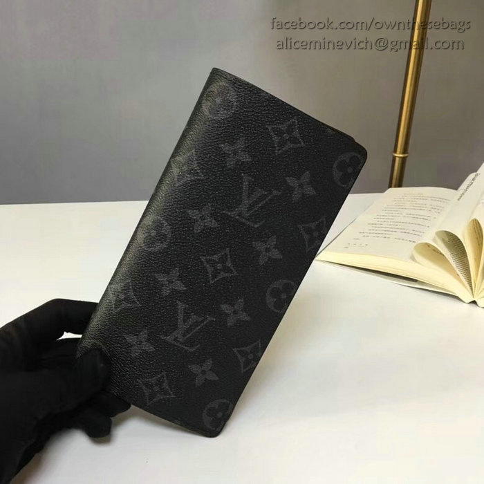 Louis Vuitton Monogram Eclipse Canvas Brazza Wallet M61697