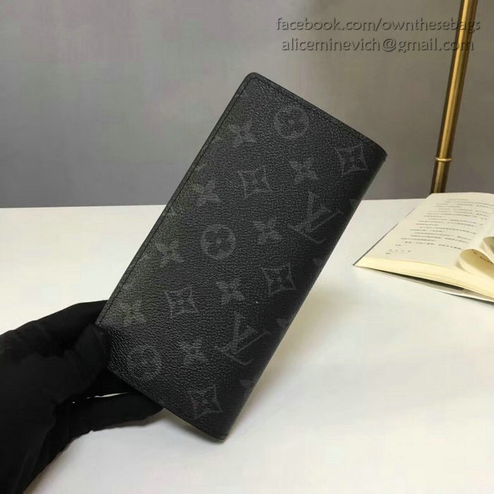 Louis Vuitton Monogram Eclipse Canvas Brazza Wallet M61697