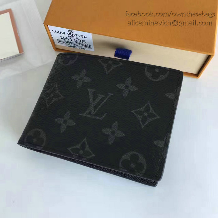 Louis Vuitton Monogram Eclipse Canvas Multiple Wallet M61695