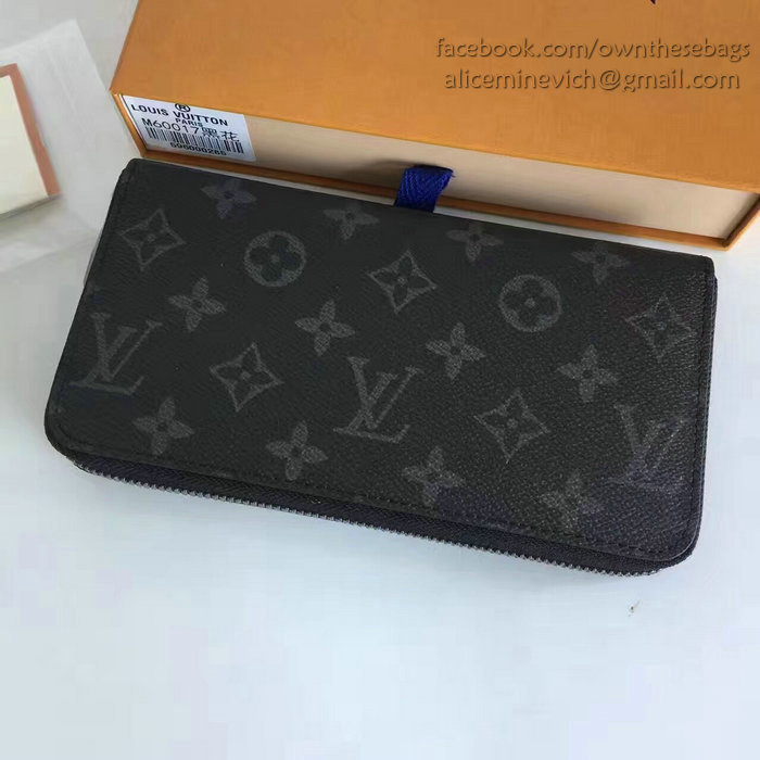 Louis Vuitton Monogram Eclipse Canvas Zippy Wallet M60017