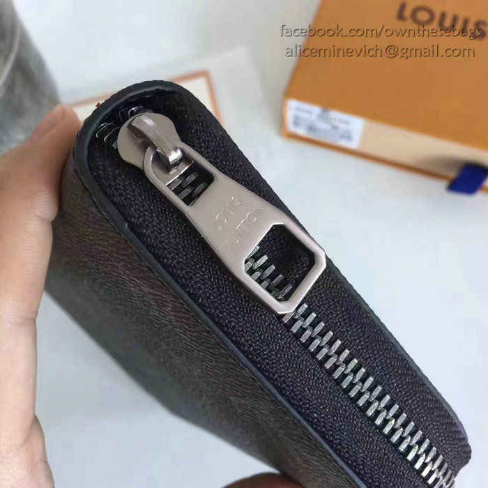 Louis Vuitton Monogram Eclipse Canvas Zippy Wallet M60017