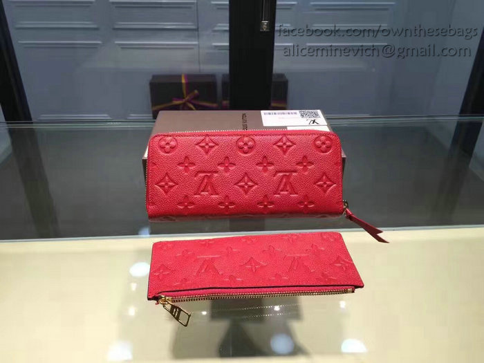 Louis Vuitton Monogram Empreinte Clemence Wallet Cherry M60171